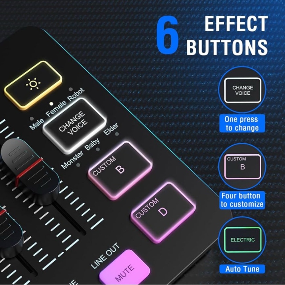 FIFINE Audio Mixer with Colorful Controls - Picture 5 of 7